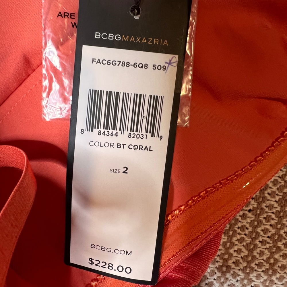 BCBGMAXAZRIA Coral Bodycon Bandage Dress Size 2 - Picture 10 of 13